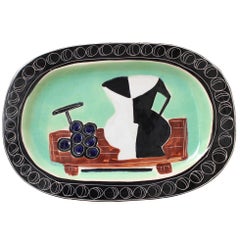 Poet-Laval Decorative Ceramic Platter by Jacques Pouchain, France circa 1950s