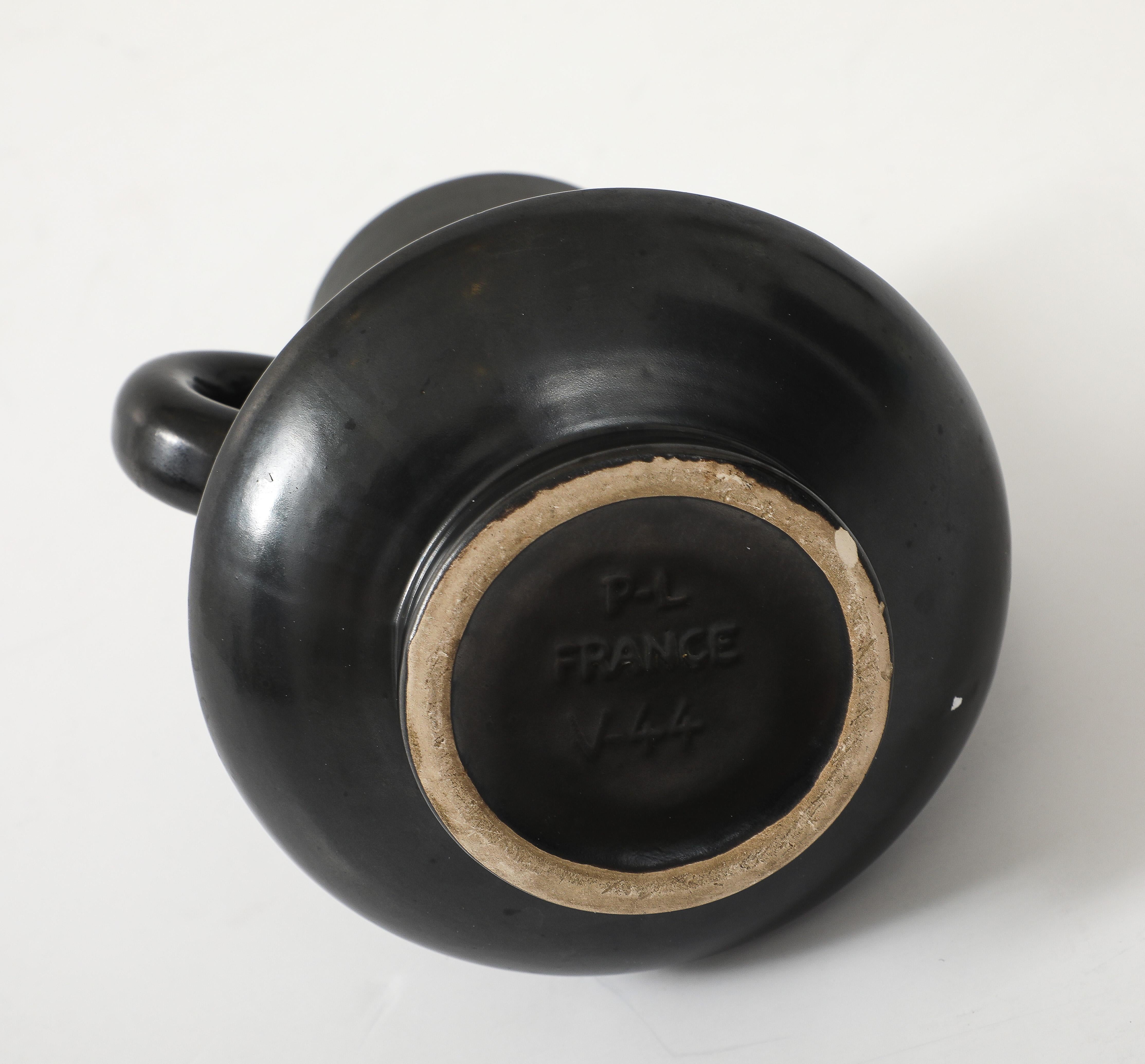 Poet Laval Matte Black Glazed Vase For Sale 5