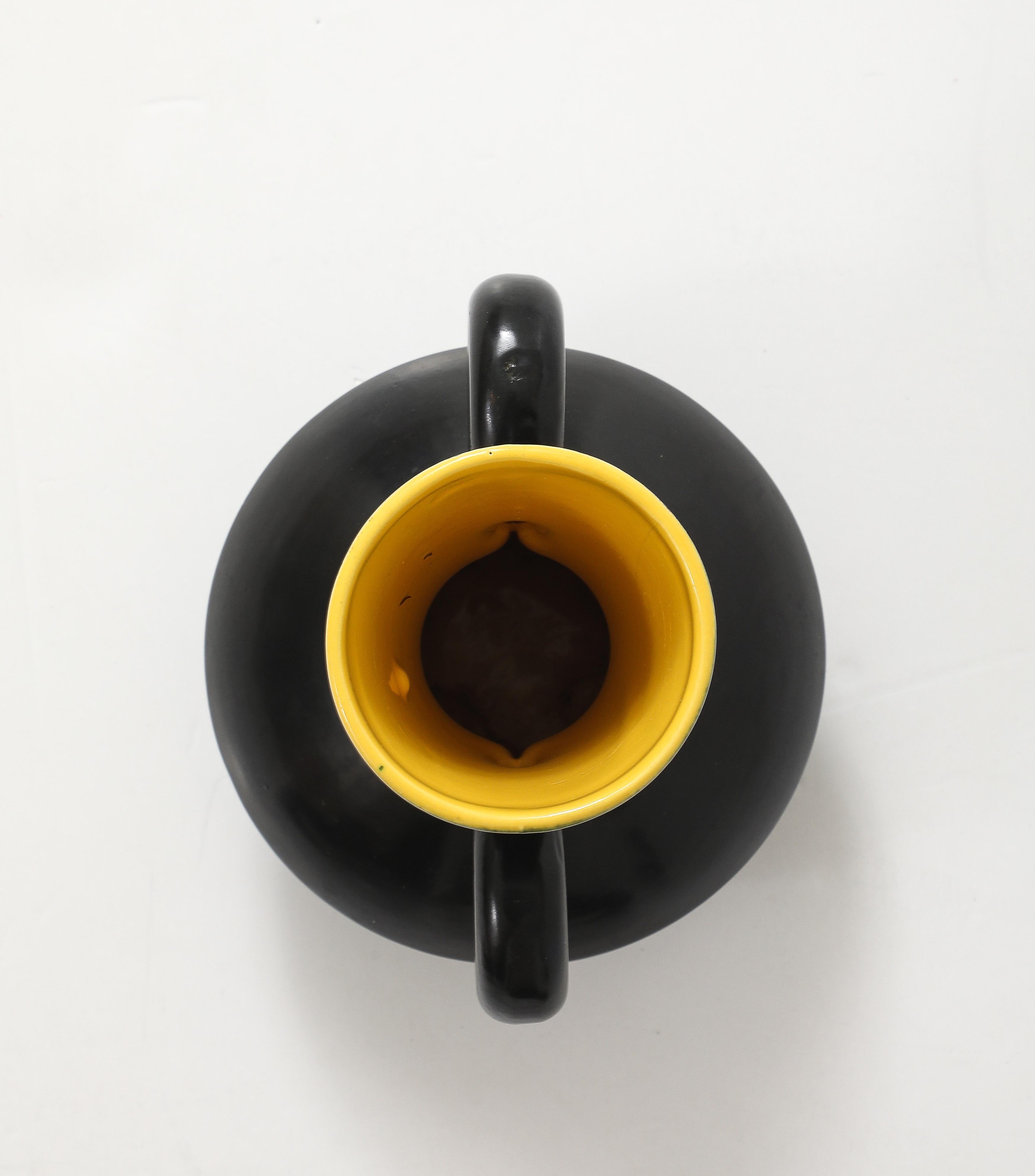 Poet Laval Matte Black Glazed Vase For Sale 2