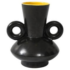 Poet Laval Matte Black Glazed Vase