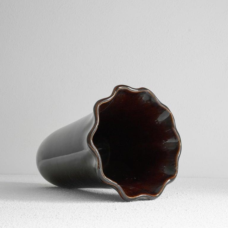 XX secolo Vaso in ceramica smaltata Poët-Laval 'Ondulé' 1960s in vendita