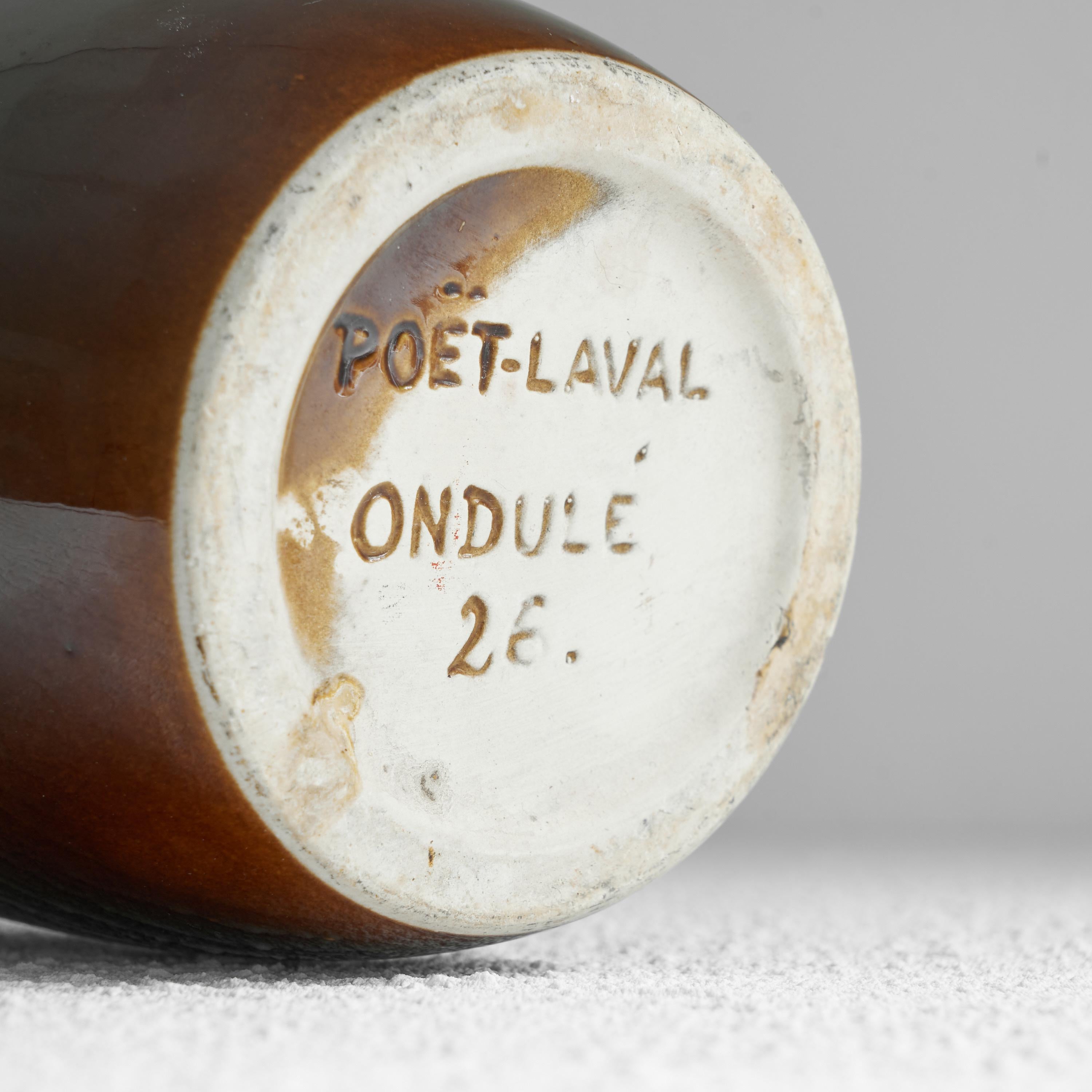 Poët-Laval ‘Ondulé’ Glazed Pottery Vase 1960s For Sale 1