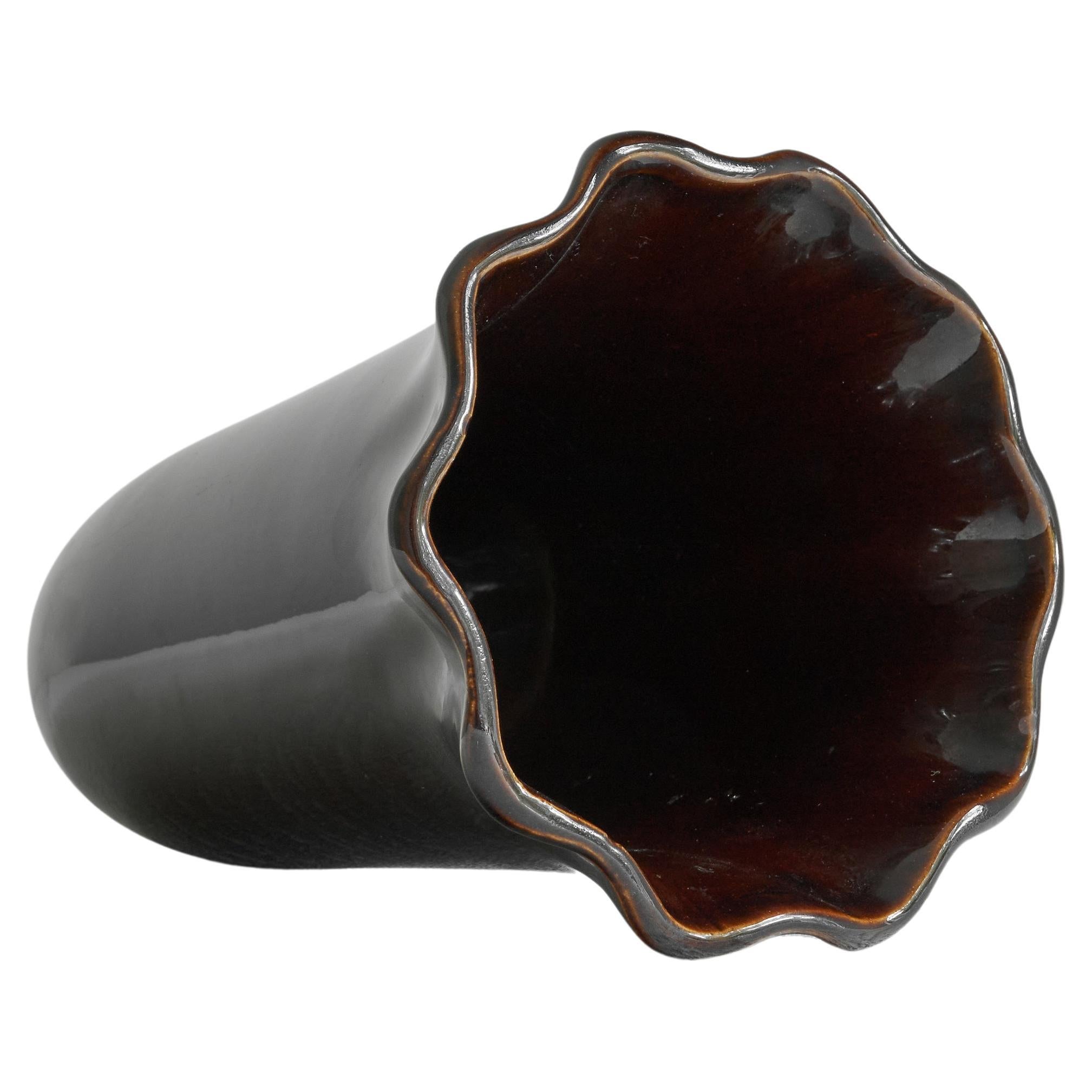 Poët-Laval ‘Ondulé’ Glazed Pottery Vase 1960s