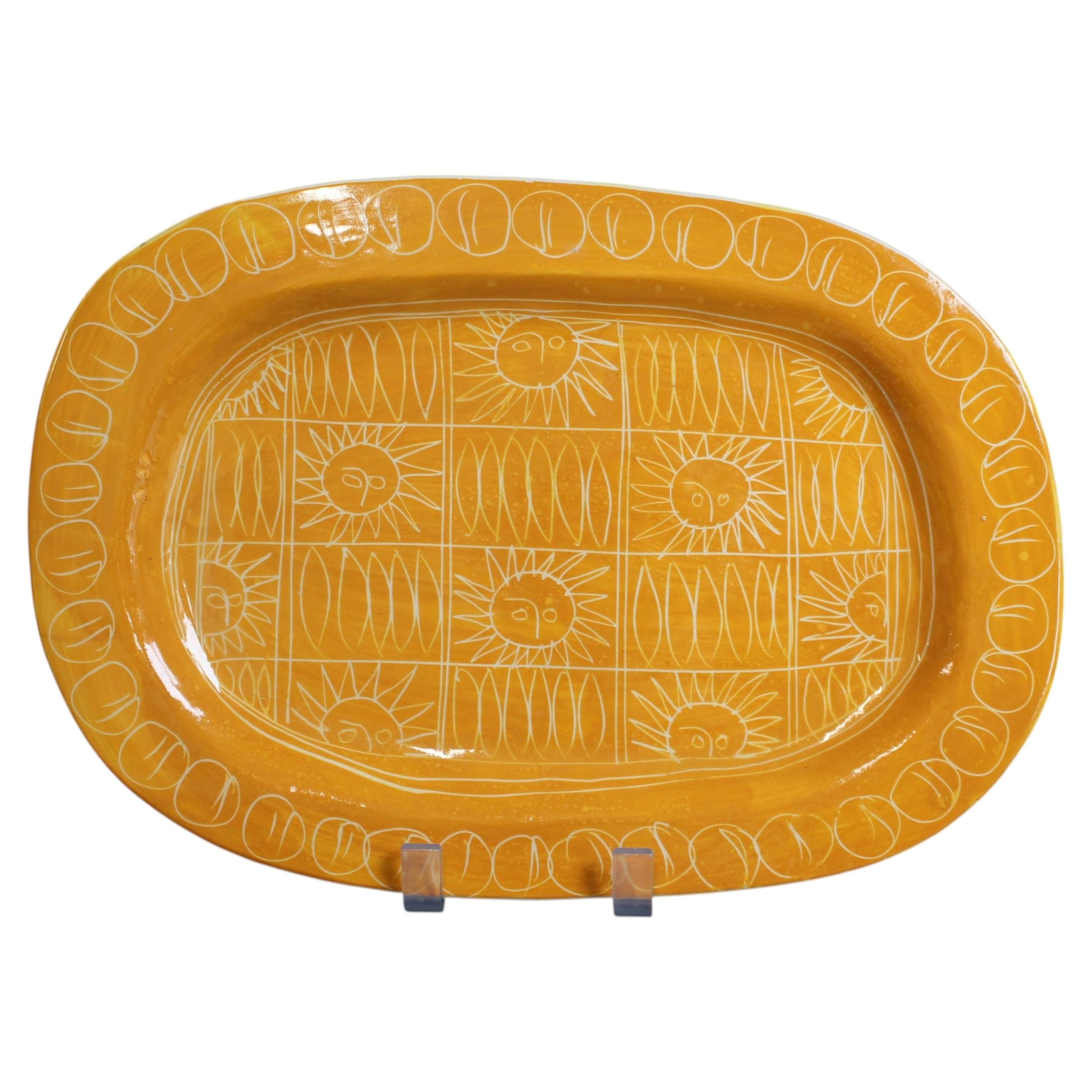 Poët-Laval Vintage French Ceramic Platter by Jacques Pouchain
