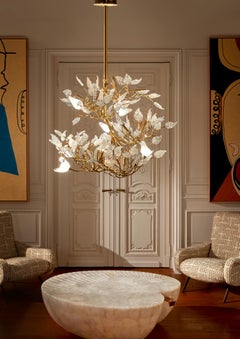 Lustre "Poetic" en bronze par Studio Austin