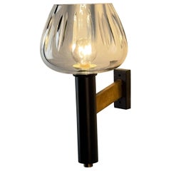 Poetic Cut-Glass Glow — Gardella Attrib. Brass Wall Sconce, 1950s