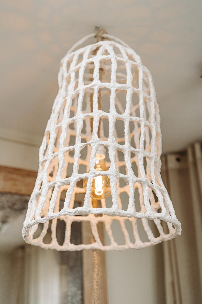 Poetic Papier Mâché Lamp/Chandelier For Sale at 1stDibs | paper mache  chandelier