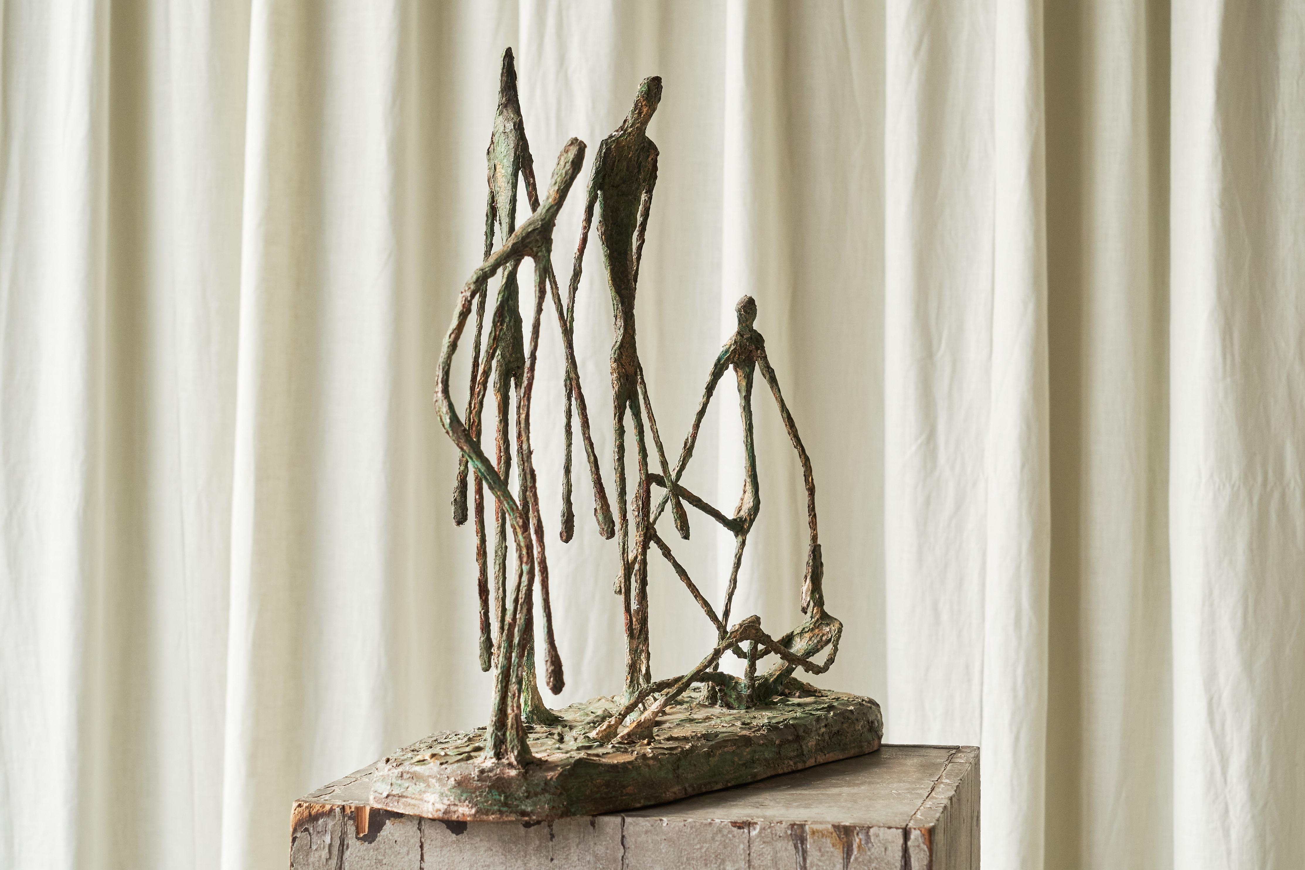 Metallo Scultura poetica in metallo e gesso di Alberto Giacometti degli anni '70