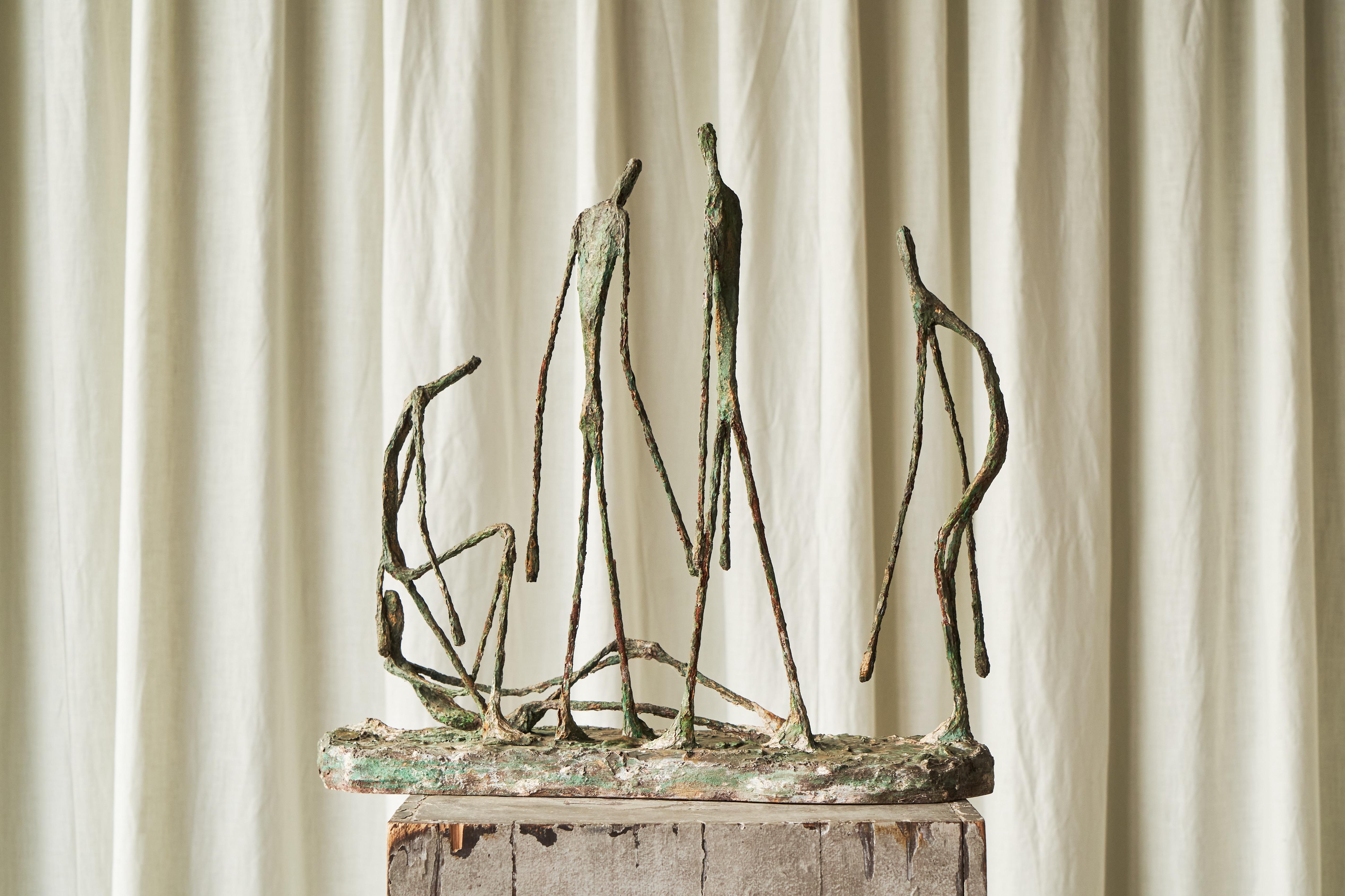 Scultura poetica in metallo e gesso di Alberto Giacometti degli anni '70 1