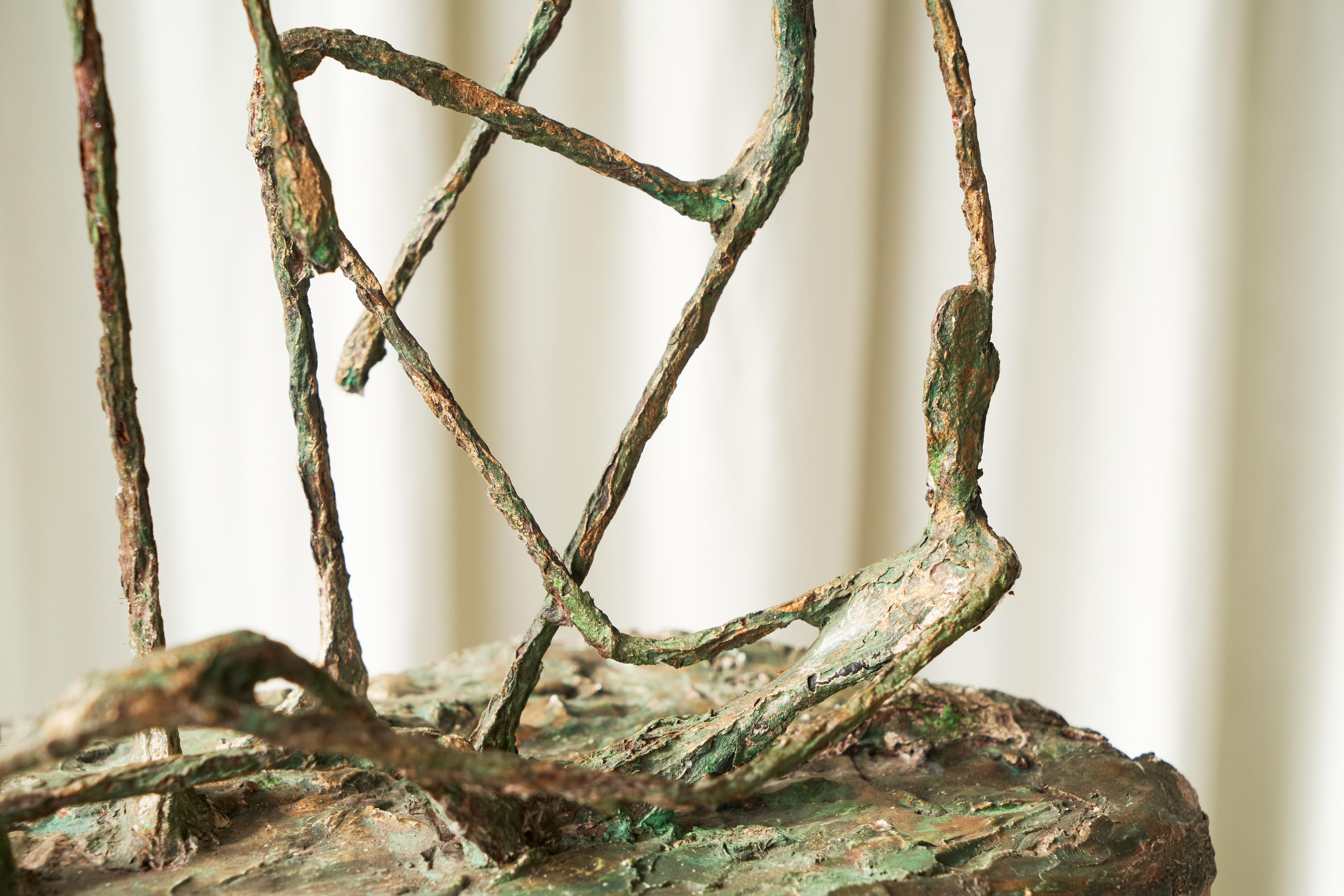 Fatto a mano Scultura poetica in metallo e gesso di Alberto Giacometti degli anni '70