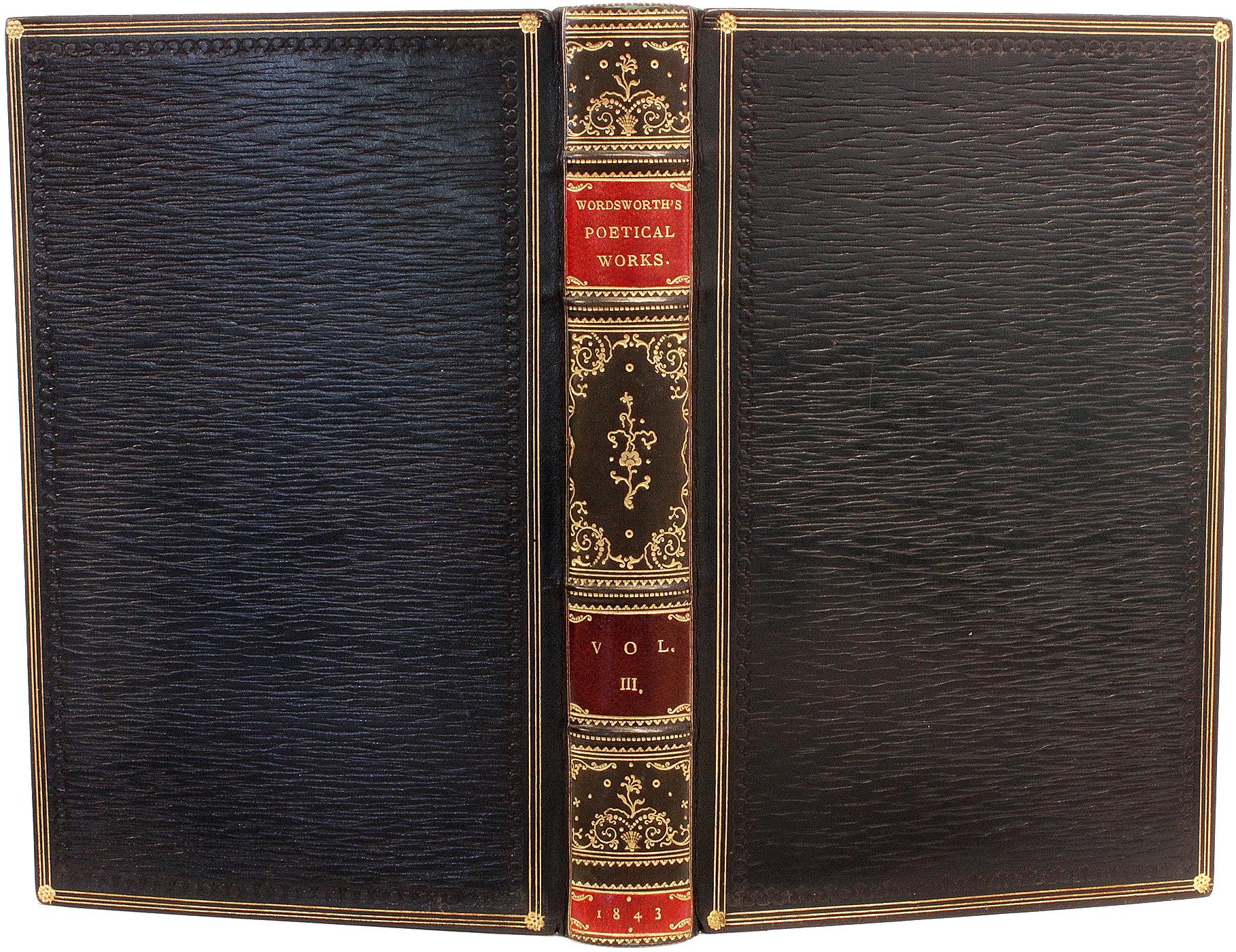 Britannique Œuvres poétiques de William Wordsworth - 7 volumes. - DANS UNE RELIURE EN CUIR PLEINE FLEUR en vente
