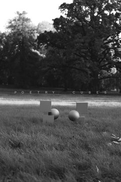 'Poetry Cube' Minimalist Sidetable in Grey