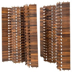 Poggi, Pair of Screens in Wood, Italy, circa 1960