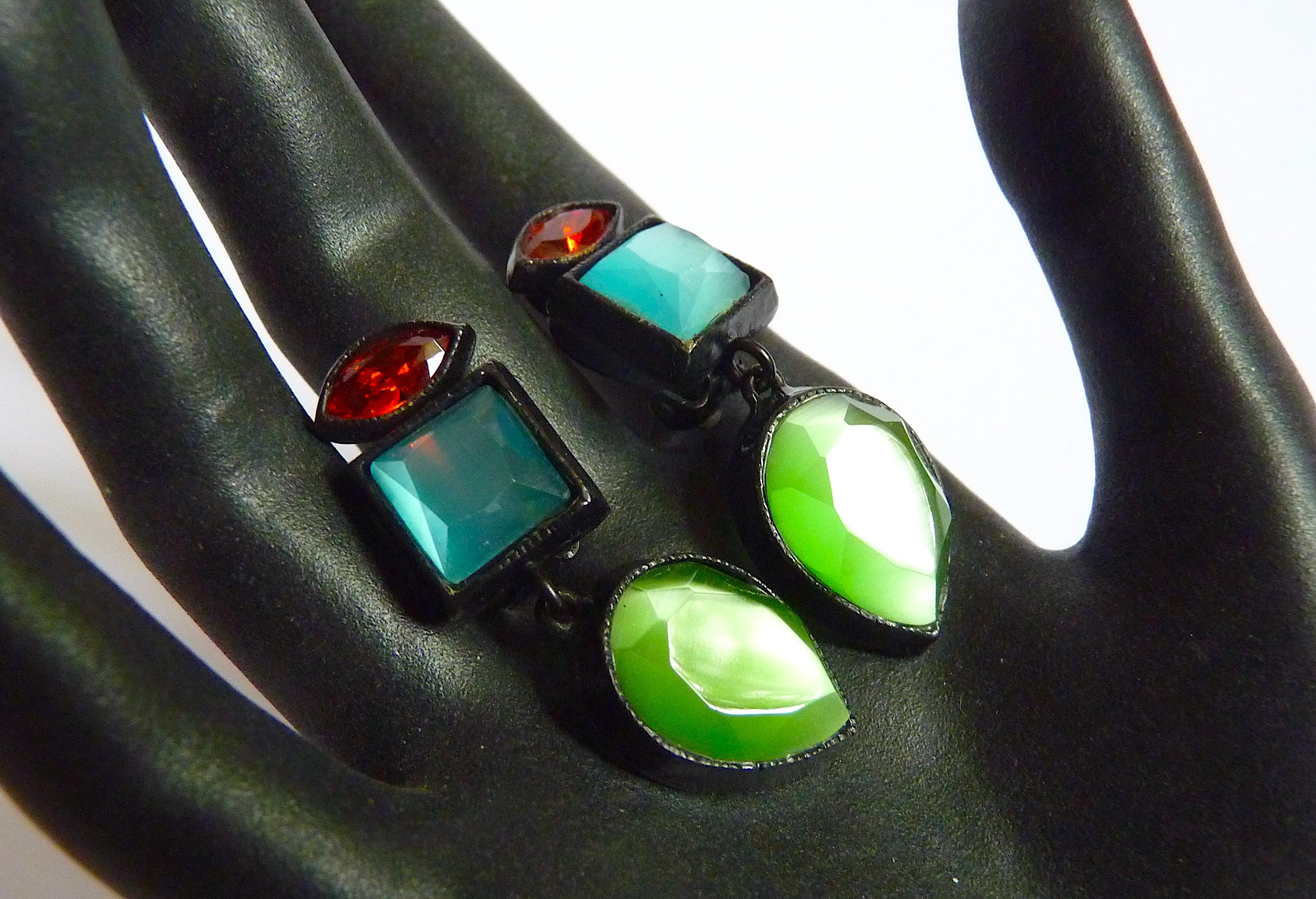 POGGI PARIS Dangle Clip On Earrings from the 1980s 1