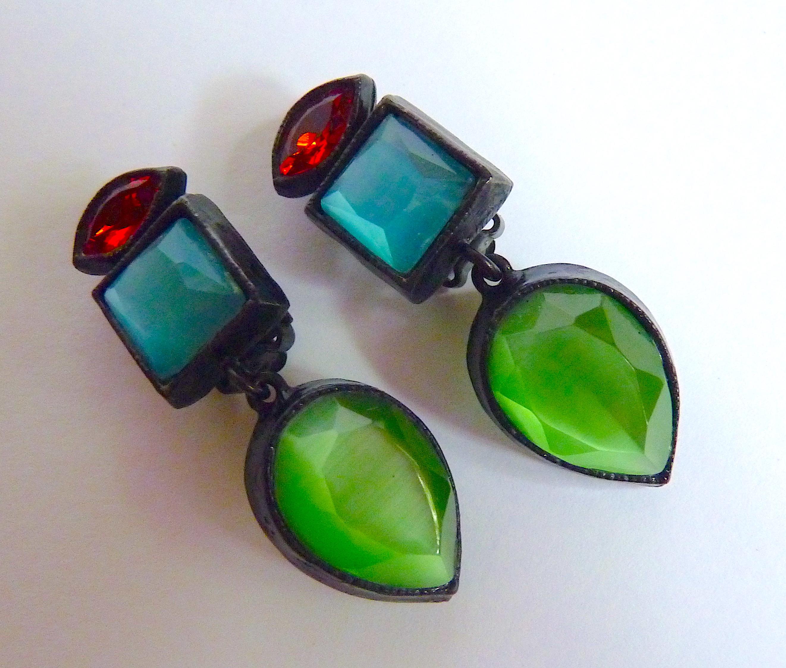 POGGI PARIS Dangle Clip On Earrings from the 1980s 3