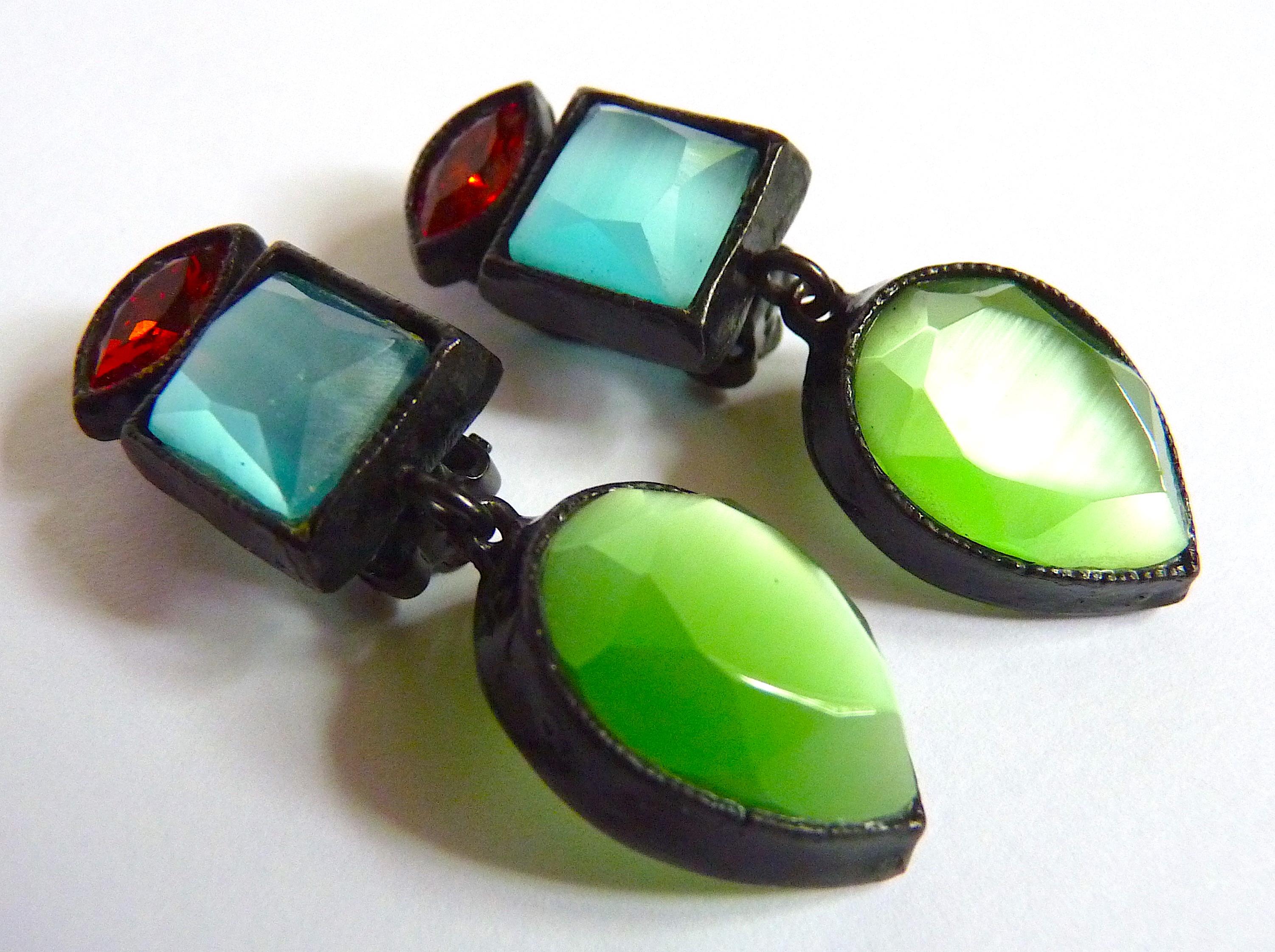 POGGI PARIS Dangle Clip On Earrings from the 1980s 4