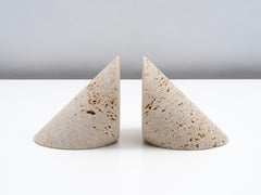 "Poggia Libro" Travertine Bookends by Giuliano Bettinzolli for Up & Up, 1972