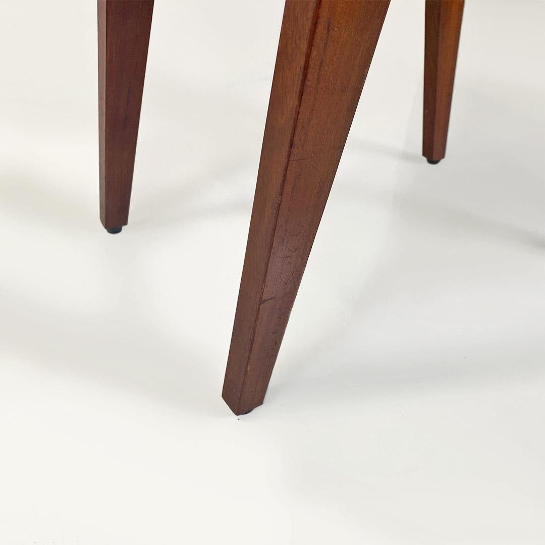 Italian mid-century modern wooden and pink velvet footstool or pouf, 1960s in vendita 2