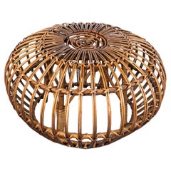 Tabouret en rotin vintage par Franco Albini, 1970
