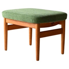 Tabouret réglable scandinave vintage avec coussin vert
