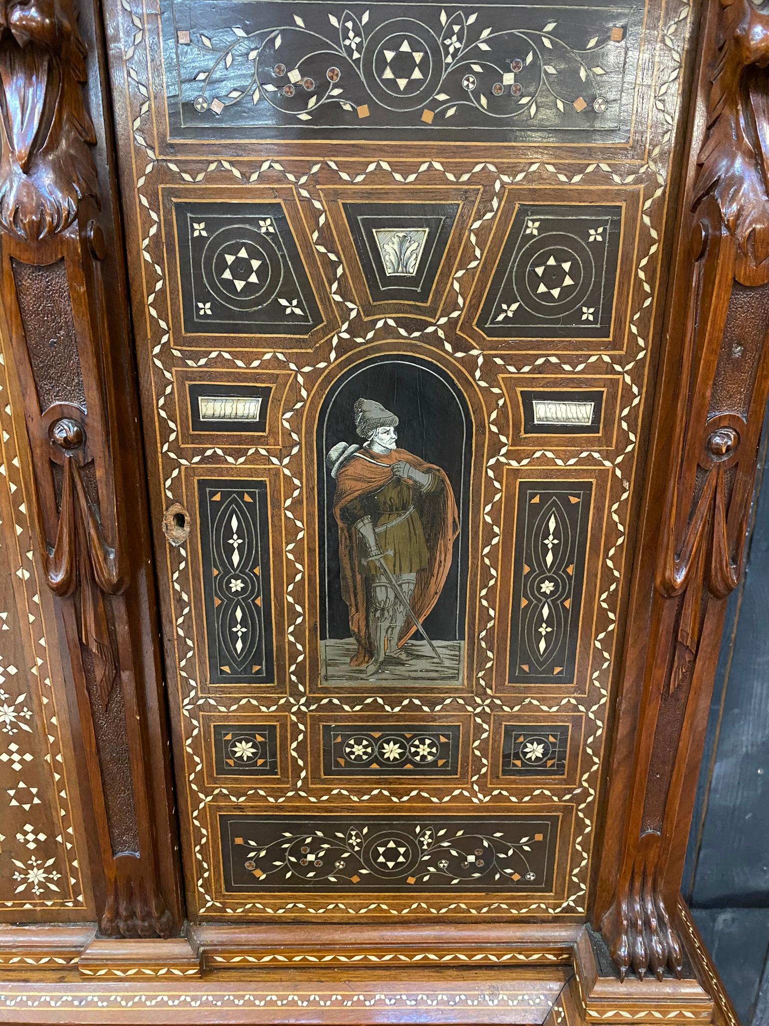 Pogliani, Cabinet in Two Parts, Inlaid and Inlaid with Ebony For Sale 5