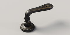 Versailles Fleur de Lys Dark Oxide Brass door handle by Jerome Bugara