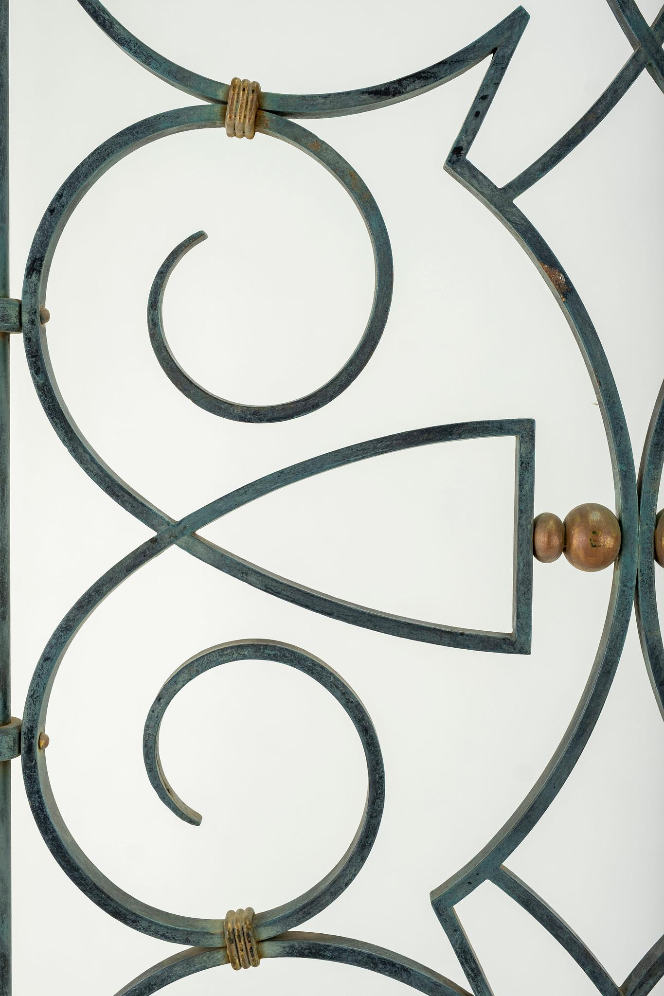 Poilerat Art Deco Iron and Brass Screen For Sale 1