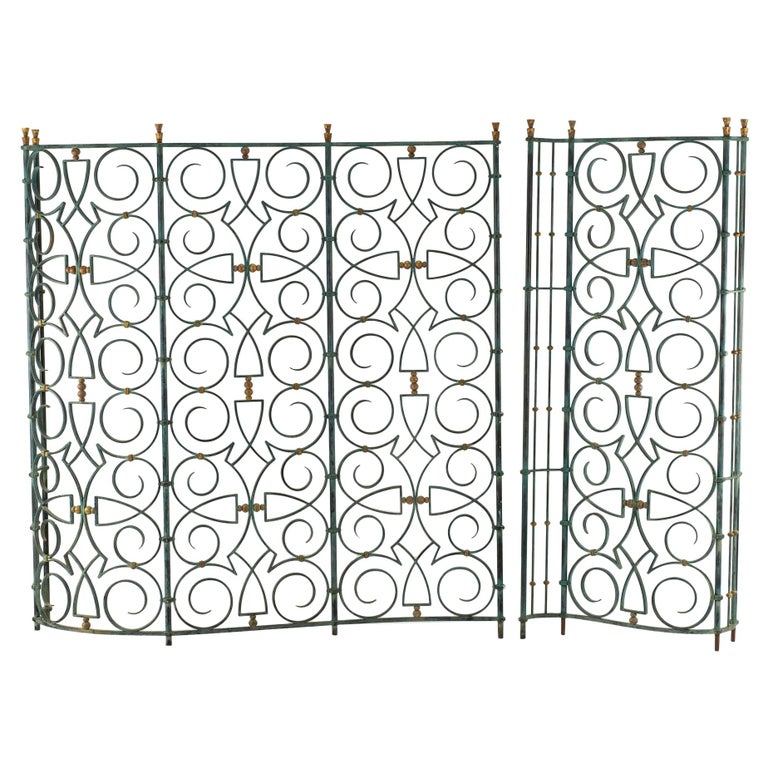 Poilerat Art Deco Iron and Brass Screen For Sale