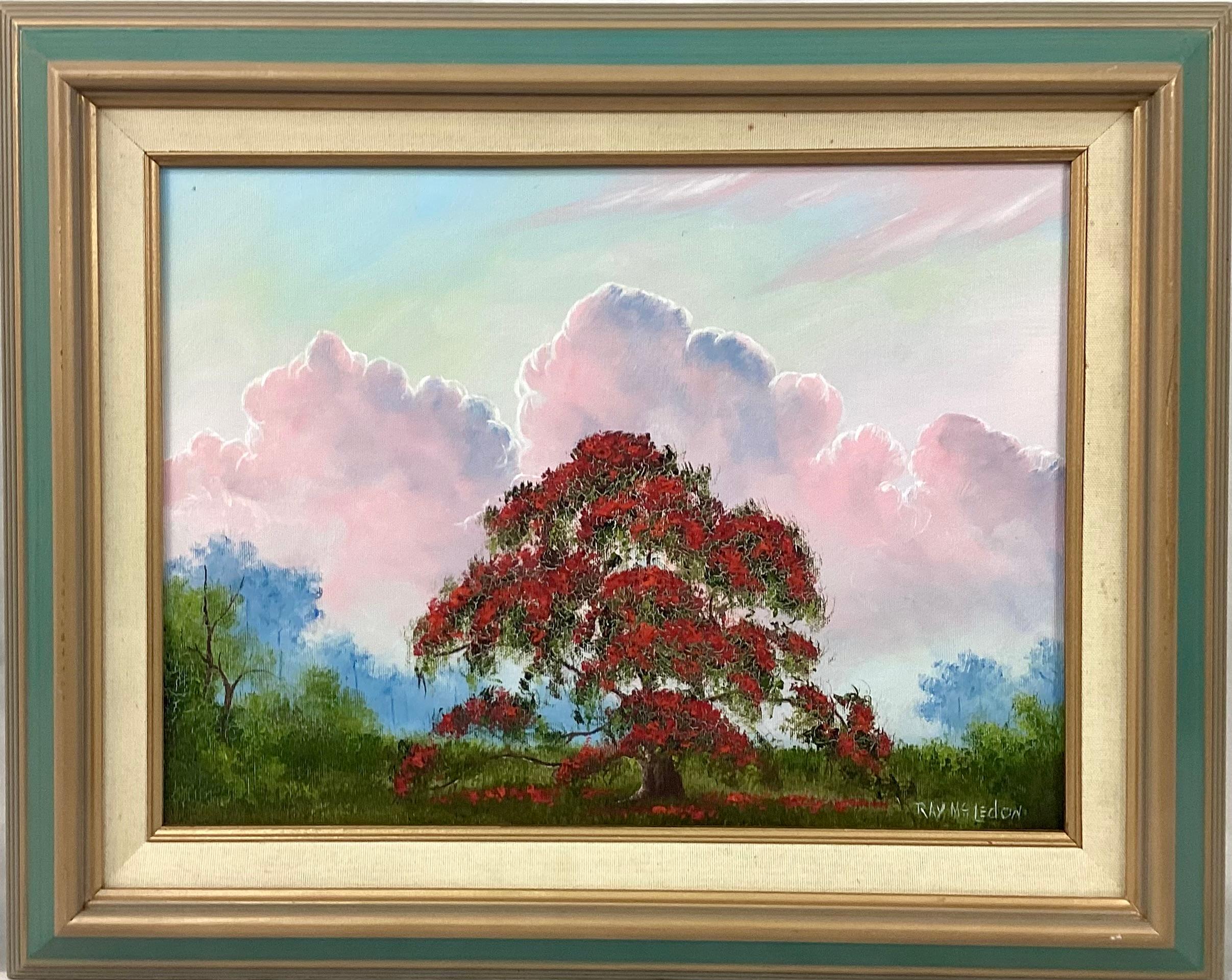Bois Peinture d'arbre Poinciana de Ray McLendon en vente