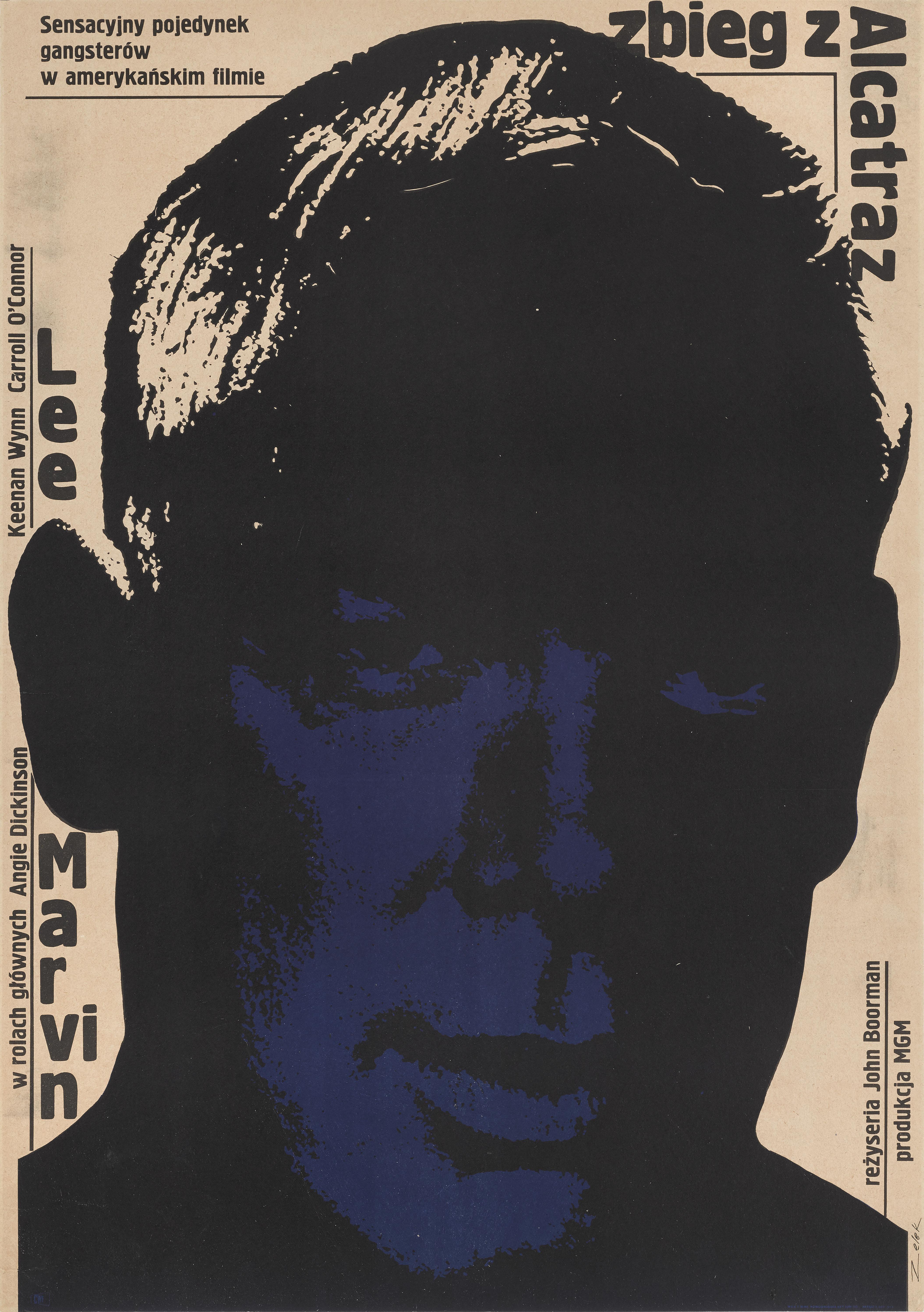 Original Polish film poster for 1967 film Point Blank. The film was directed by John Boorman at Lee Marvin's request, and stars Marvin, Angie Dickinson and Keenan Wynn. This film was not a box-office success at the time of release, but has gone on