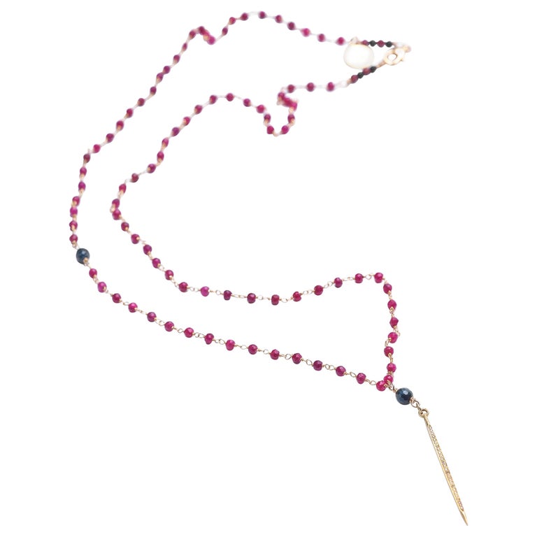 Ruby Diamond Point Ruby Diamond Point in Time Necklace For Sale at 1stDibs | 14k gold ...