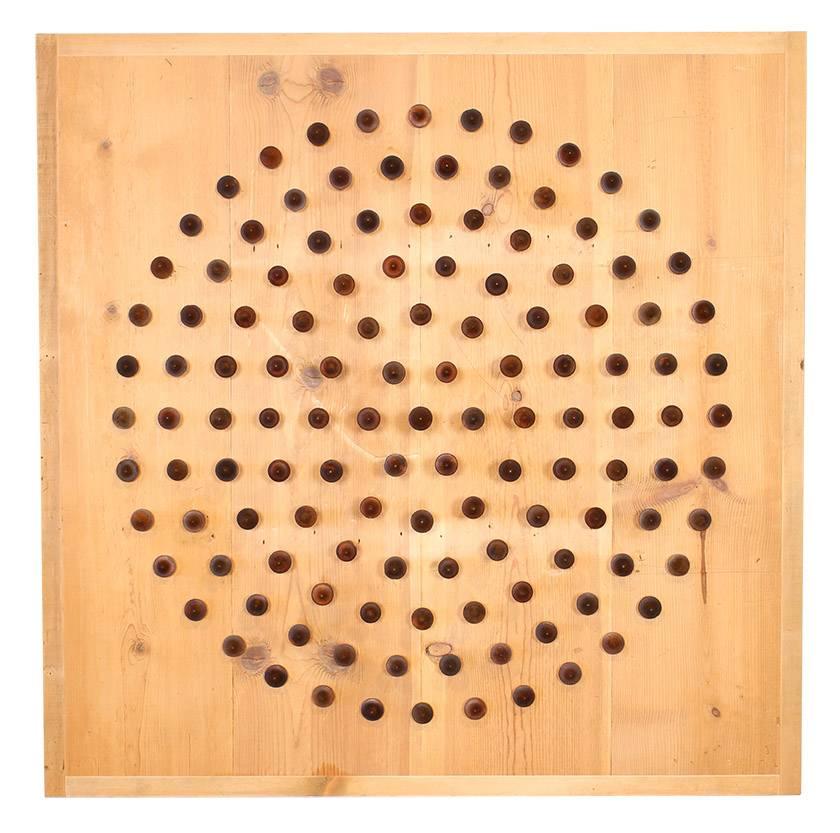 Industrial 'Point of View' Wooden Spindle Textile Sculpture For Sale