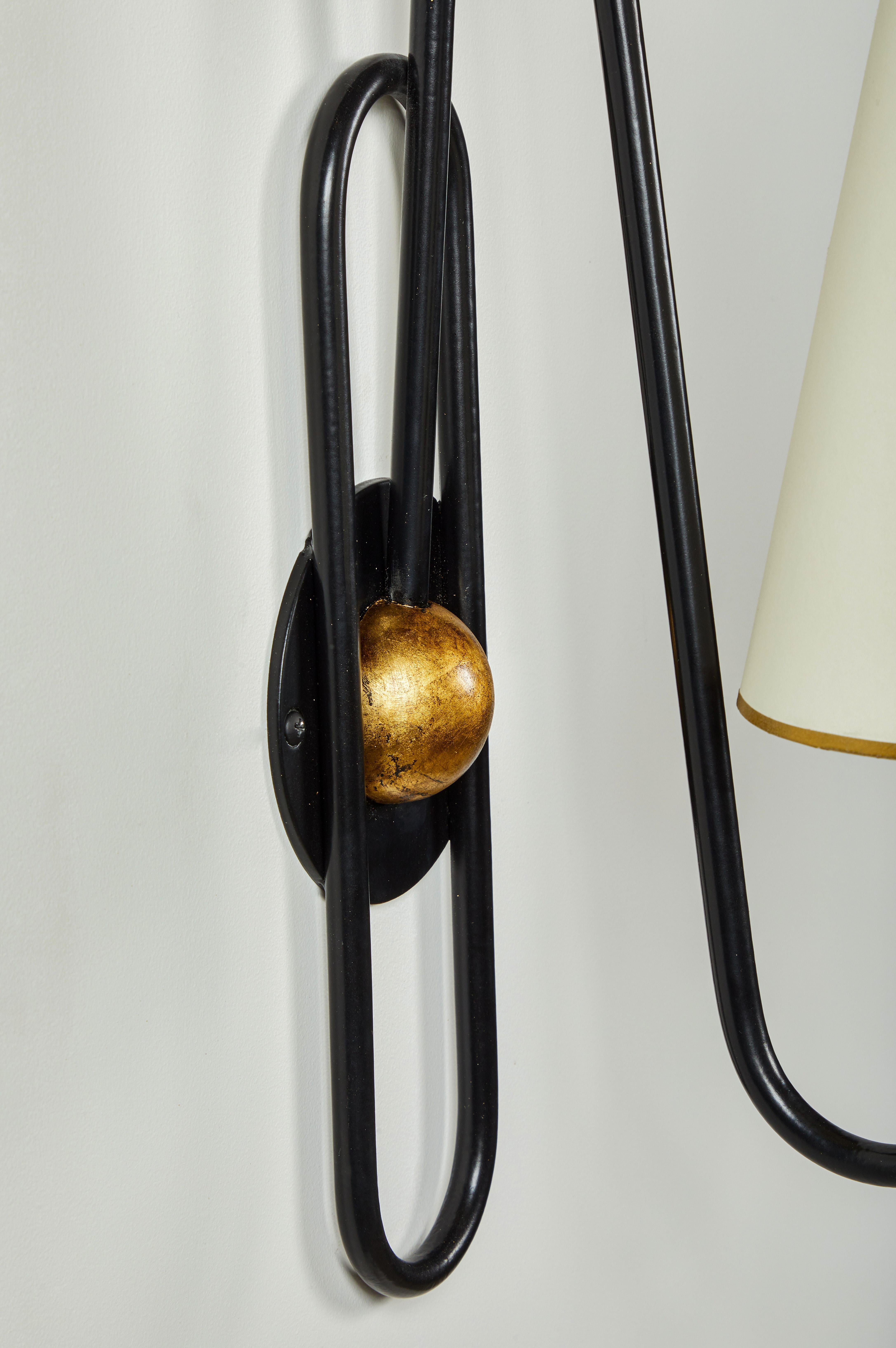 Parchment Paper 'Pointe Messery' Wall Lamp in the Style of Jean Royère
