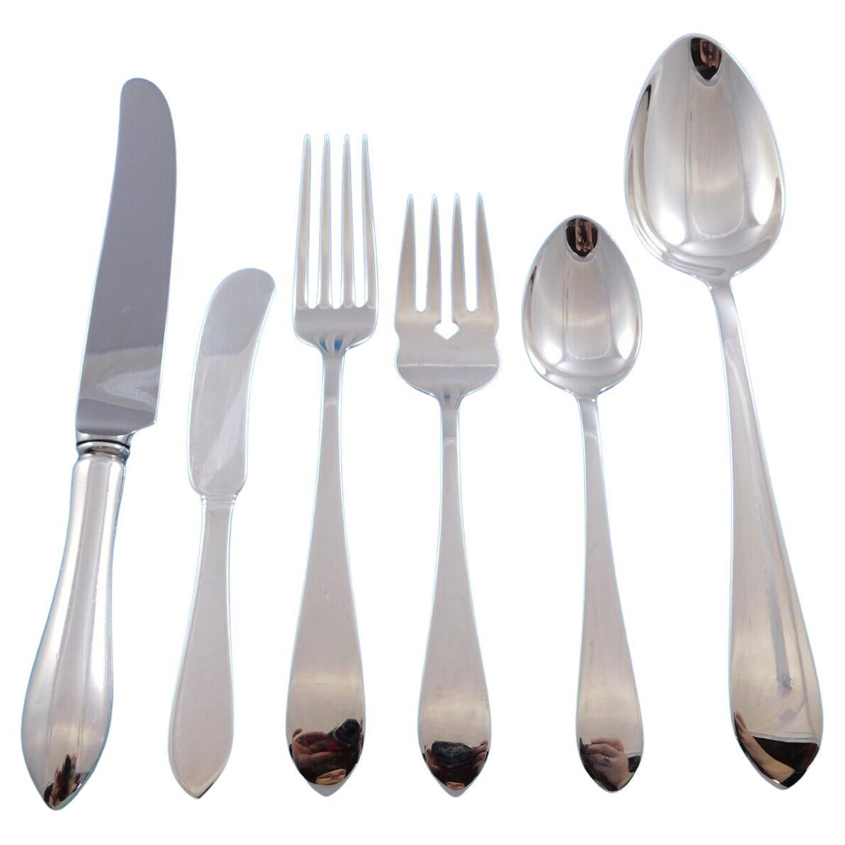 Pointed Antique by Dominick and Haff Sterling Silver Flatware Set Service 72 Pcs For Sale