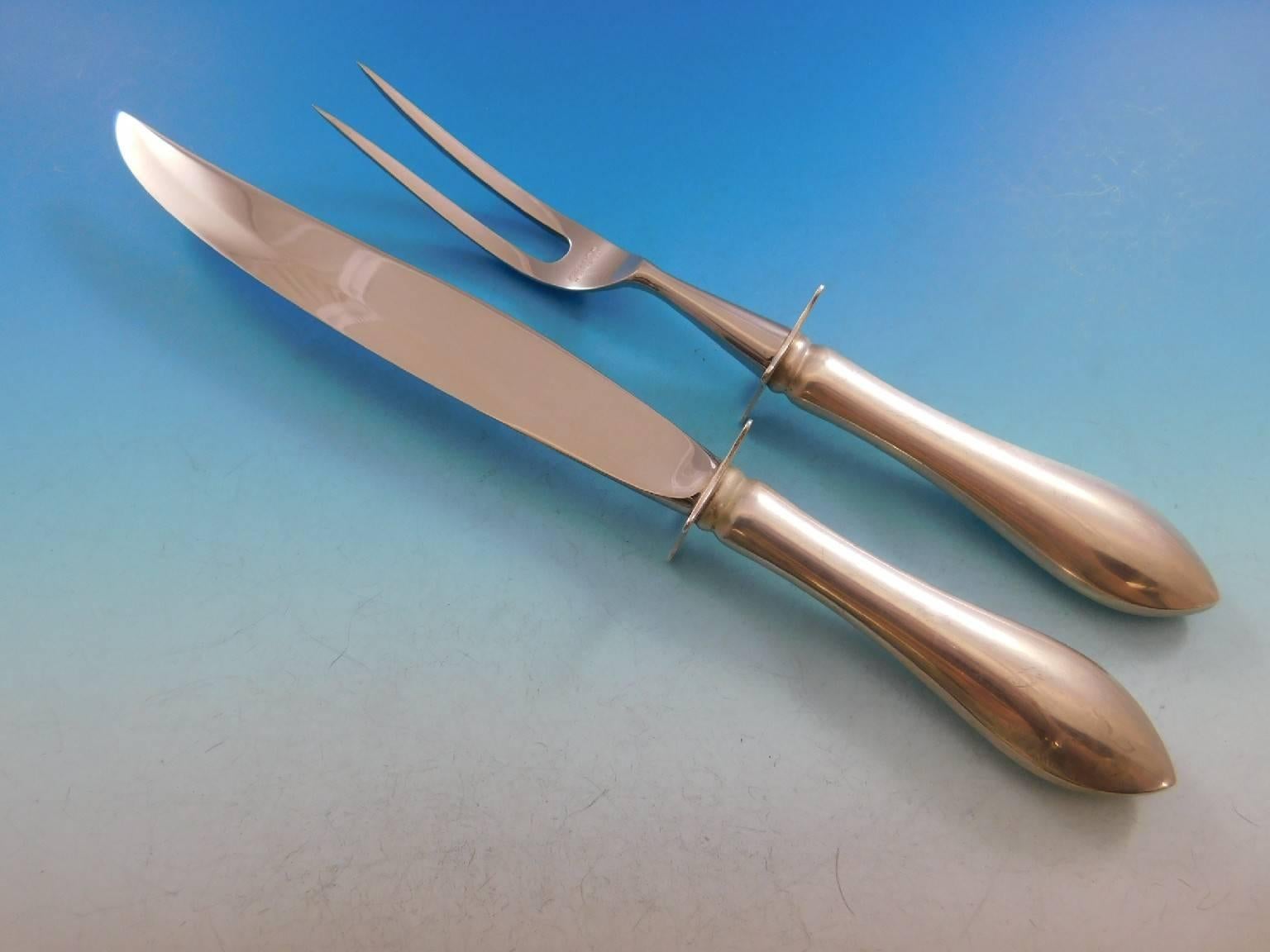 Pointed Antique by R&B D&H Sterling Silver Flatware Set 12 Service 90 Pcs Dinner 8