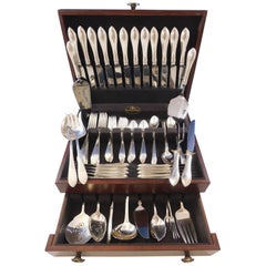 Pointed Antique by R&B D&H Sterling Silver Flatware Set 12 Service 90 Pcs Dinner