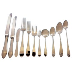 Pointed Antique, R & B D & H Sterling Silver Flatware Set Service 135 Pcs Dinner