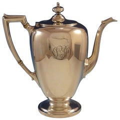 Cafetière en argent sterling pointé antique par Reed Barton & Dominick Haff