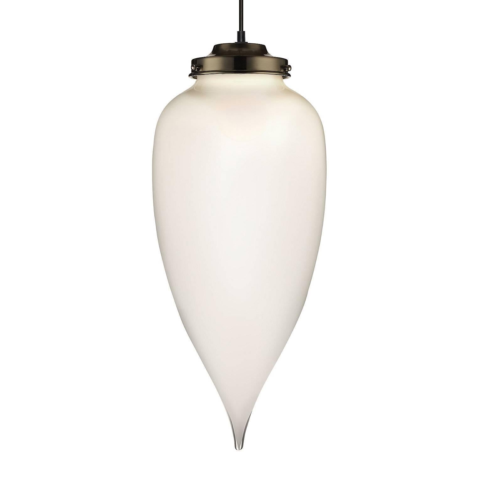 Pointelle Grand Sapphire Handblown Modern Glass Pendant Light, Made in the USA In New Condition In Beacon, NY