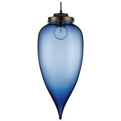 Pointelle Grand Sapphire Handblown Modern Glass Pendant Light, Made in the USA