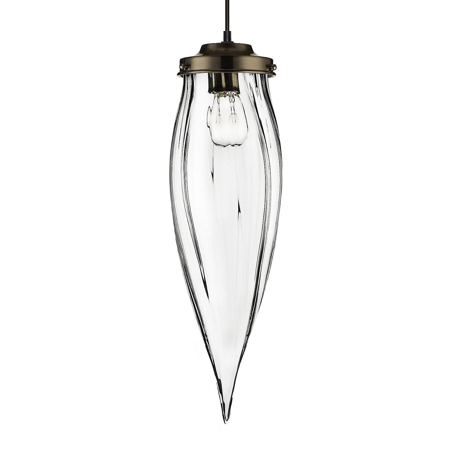 Contemporary Pointelle Petite Effervescent Handblown Modern Glass Pendant Light