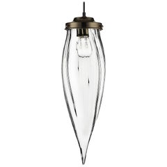 Pointelle Petite Optique Handblown Modern Glass Pendant Light, Made in the USA