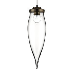 Pointelle Petite Sapphire Handblown Modern Glass Pendant Light, Made in the USA