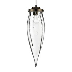 Pointelle Petite Torrent Handblown Modern Glass Pendant Light, Made in the USA