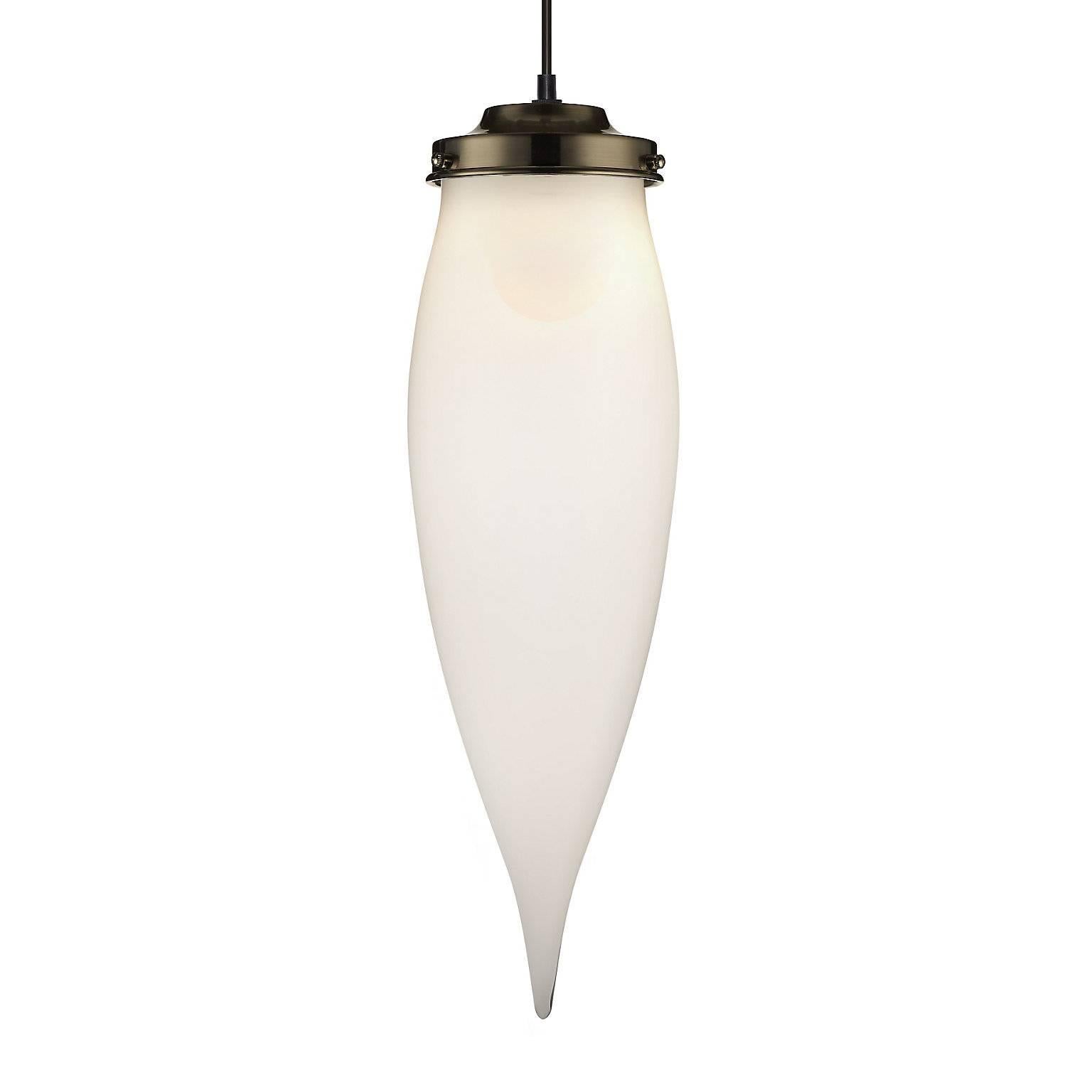American Pointelle Petite Torrent Handblown Modern Glass Pendant Light, Made in the USA For Sale