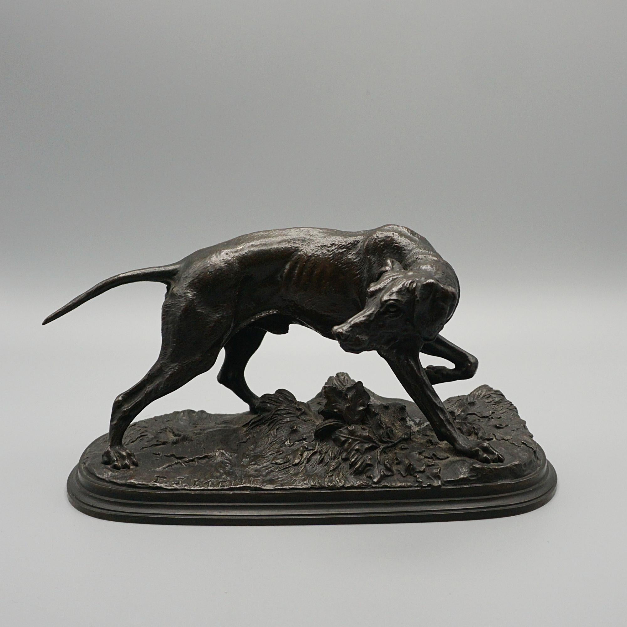 Bronze 'Pointer' by Pierre Jules Mêne For Sale