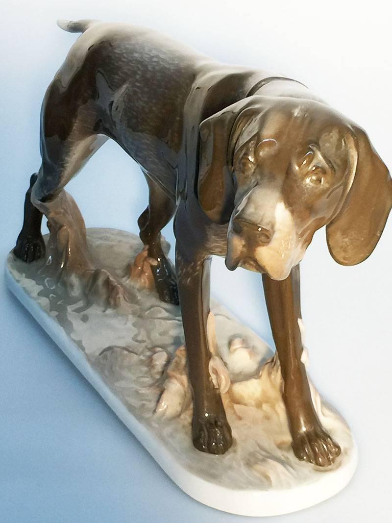 Porcelain Dog Figurine, Rosenthal Porcelain by F. Diller, 1913-1927 In Good Condition For Sale In Delft, NL