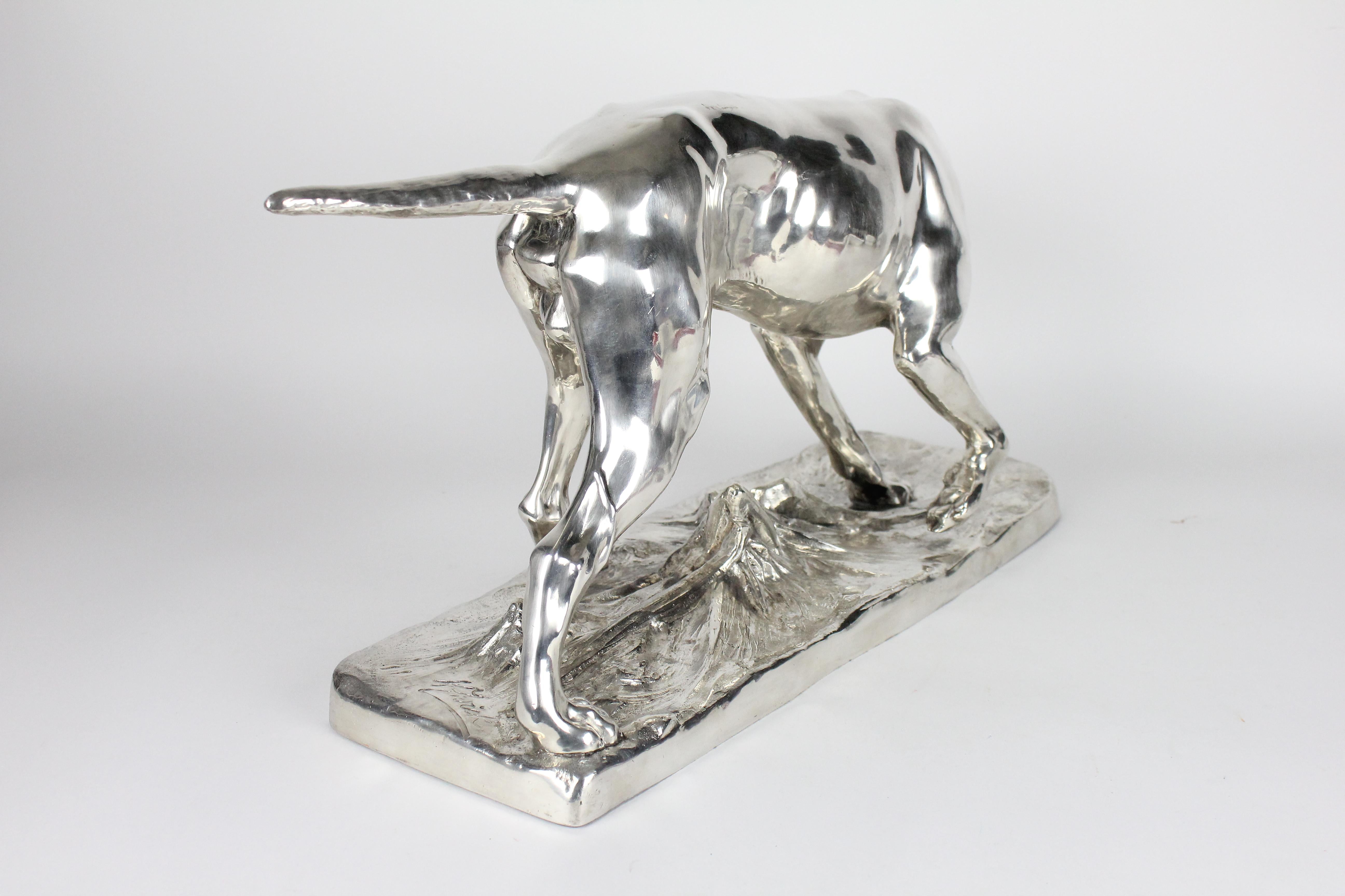 Perro de muestra, escultura de Wilhelm Zwick para Kayser, Alemania, años veinte. Metal en venta