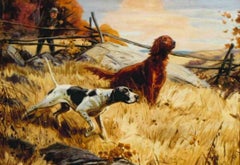 "Pointer & Setter" Original Oil Painting by Henry Hintermeister
