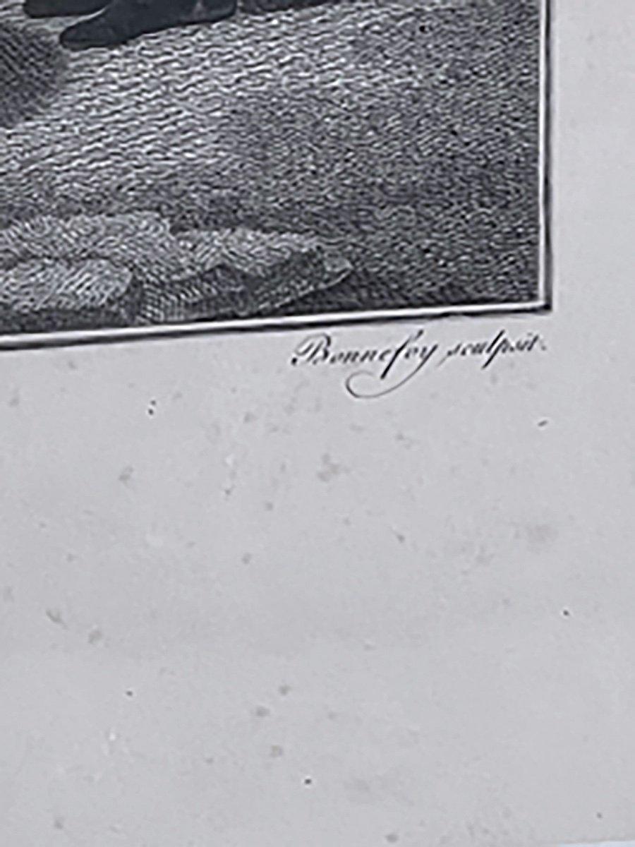 Gravure pointillée - Intitulée Marche Incroyable - Boilly Et Bonnefoy - XVIIIe siècle  Excellent état - En vente à CRÉTEIL, FR